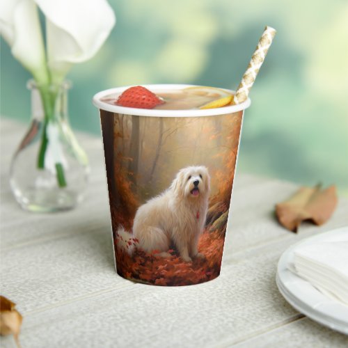 Coton De Tulear in Autumn Leaves Fall Inspire  Paper Cups