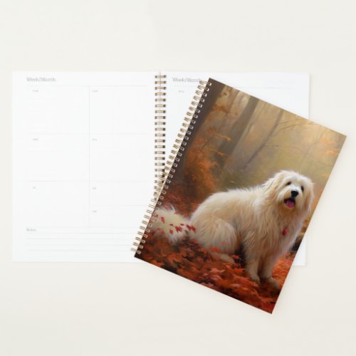 Coton De Tulear in Autumn Leaves Fall Inspire  Planner