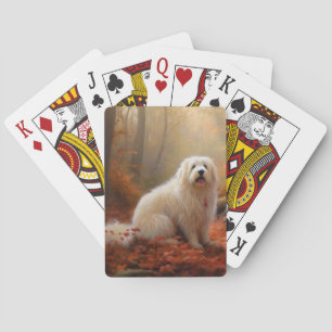 Coton De Tulear in Autumn Leaves Fall Inspire Poker Cards