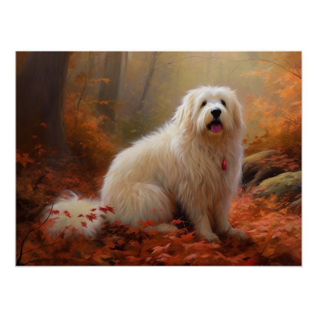 Coton De Tulear in Autumn Leaves Fall Inspire  Poster (Front)