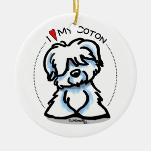 Coton de Tulear Lover Ceramic Ornament