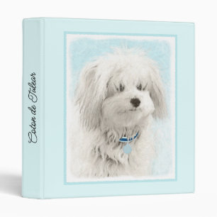 Coton de Tulear Painting - Cute Original Dog Art 3 Ring Binder