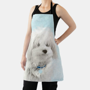 Coton de Tulear Painting - Cute Original Dog Art Apron