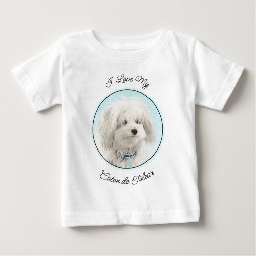 Coton de Tulear Painting _ Cute Original Dog Art Baby T_Shirt