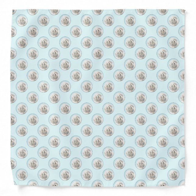 Coton de Tulear Painting - Cute Original Dog Art Bandana (Front)