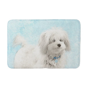 Coton de Tulear Painting - Cute Original Dog Art Bath Mat