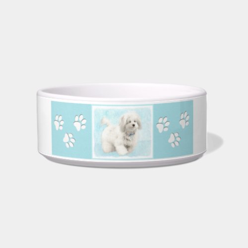 Coton de Tulear Painting _ Cute Original Dog Art Bowl