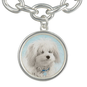 Coton de Tulear Painting - Cute Original Dog Art Bracelet