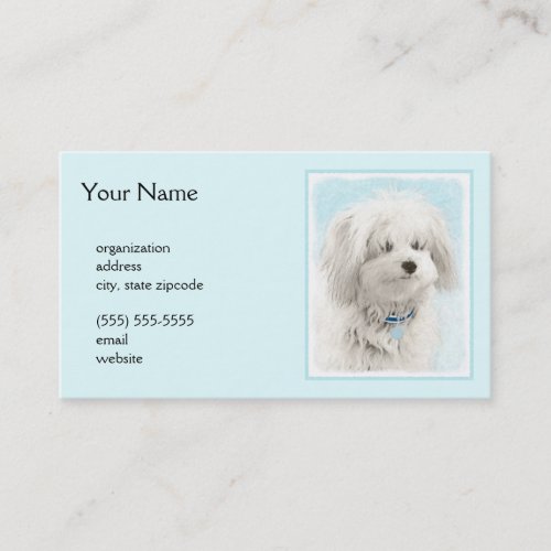 Coton de Tulear Painting _ Cute Original Dog Art Business Card