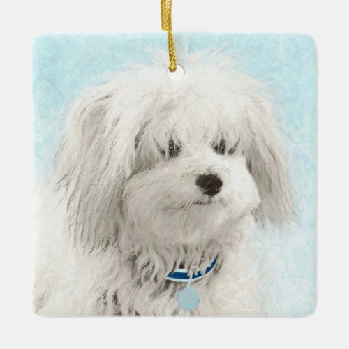 Coton de Tulear Painting _ Cute Original Dog Art Ceramic Ornament