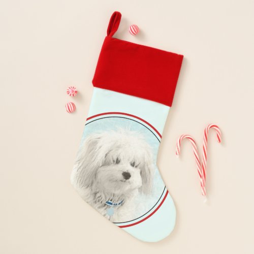 Coton de Tulear Painting _ Cute Original Dog Art Christmas Stocking