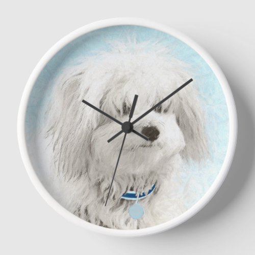 Coton de Tulear Painting _ Cute Original Dog Art Clock