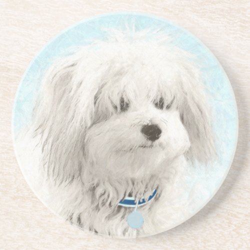 Coton de Tulear Painting _ Cute Original Dog Art Coaster