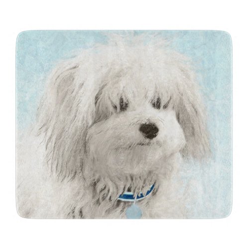 Coton de Tulear Painting _ Cute Original Dog Art Cutting Board
