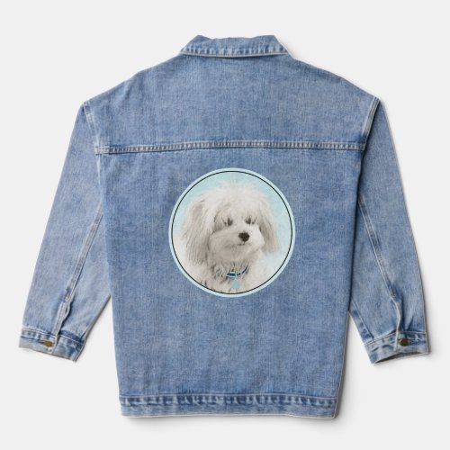 Coton de Tulear Painting _ Cute Original Dog Art Denim Jacket
