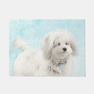 Coton de Tulear Painting - Cute Original Dog Art Doormat