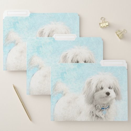 Coton de Tulear Painting _ Cute Original Dog Art File Folder
