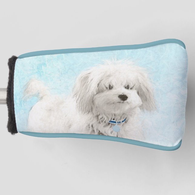 Coton de Tulear Painting - Cute Original Dog Art Golf Head Cover (Front)