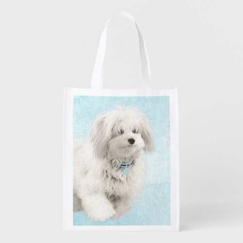 Coton de Tulear Painting _ Cute Original Dog Art Grocery Bag