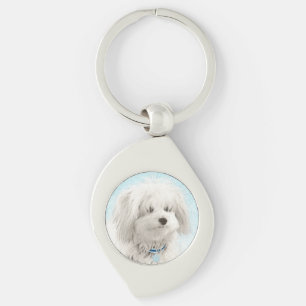 Coton de Tulear Painting - Cute Original Dog Art Keychain