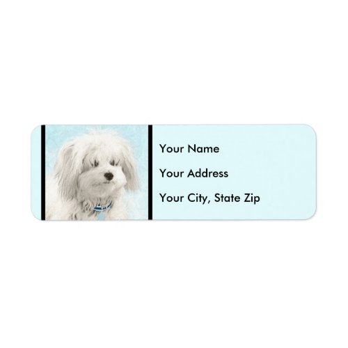 Coton de Tulear Painting _ Cute Original Dog Art Label