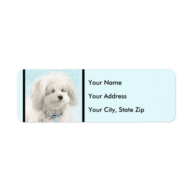 Coton de Tulear Painting - Cute Original Dog Art Label (Front)