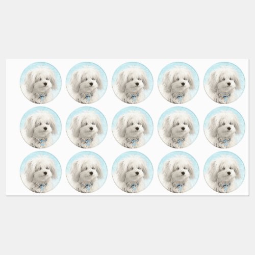 Coton de Tulear Painting _ Cute Original Dog Art Labels