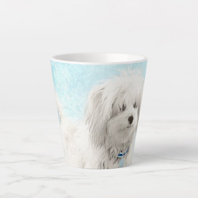 Coton de Tulear Painting - Cute Original Dog Art Latte Mug (Front)