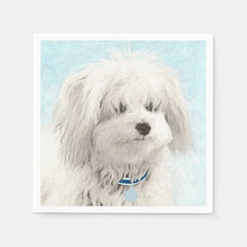 Coton de Tulear Painting _ Cute Original Dog Art Napkins