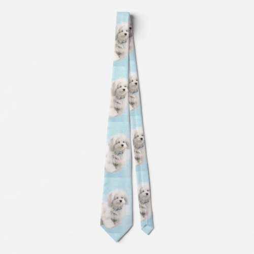 Coton de Tulear Painting _ Cute Original Dog Art Neck Tie