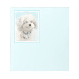 Coton de Tulear Painting - Cute Original Dog Art Notepad