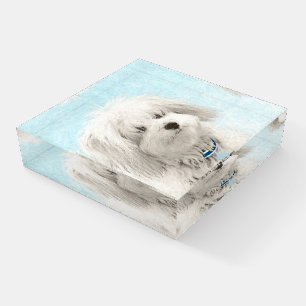 Coton de Tulear Painting - Cute Original Dog Art Paperweight