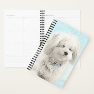 Coton de Tulear Painting - Cute Original Dog Art Planner