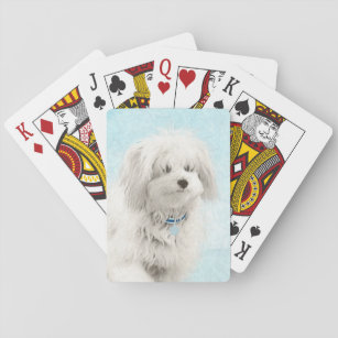 Coton de Tulear Painting - Cute Original Dog Art Playing Cards