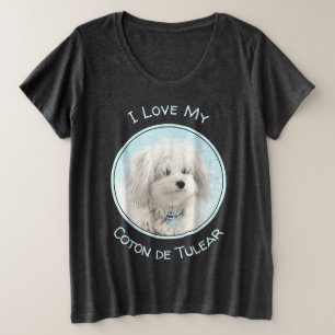Coton de Tulear Painting - Cute Original Dog Art Plus Size T-Shirt