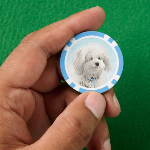 Coton de Tulear Painting _ Cute Original Dog Art Poker Chips