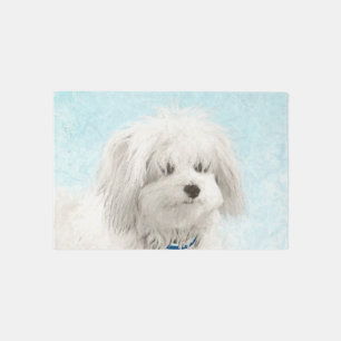 Coton de Tulear Painting - Cute Original Dog Art Rug