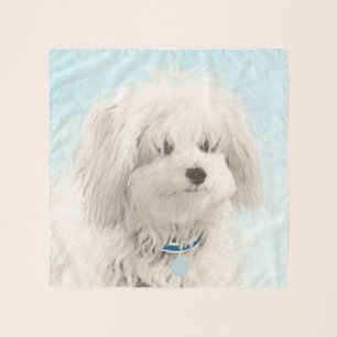Coton de Tulear Painting - Cute Original Dog Art Scarf
