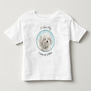 Coton de Tulear Painting - Cute Original Dog Art Toddler T-shirt