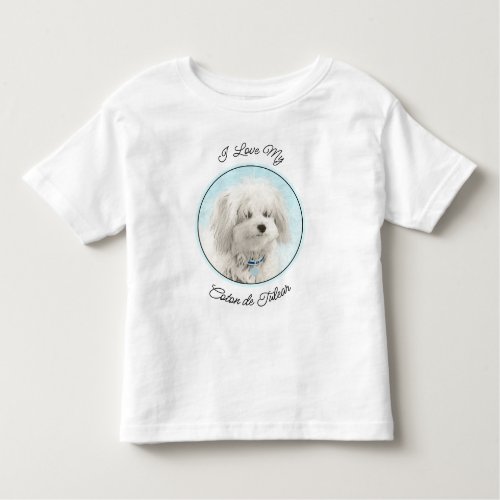 Coton de Tulear Painting _ Cute Original Dog Art Toddler T_shirt