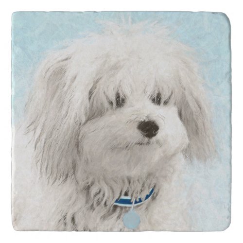 Coton de Tulear Painting _ Cute Original Dog Art Trivet