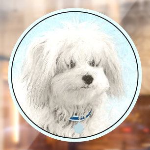 Coton de Tulear Painting - Cute Original Dog Art Window Cling
