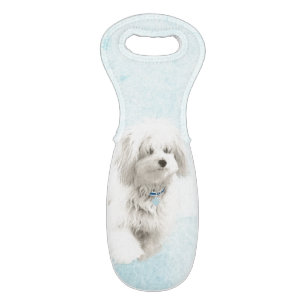 Coton de Tulear Painting - Cute Original Dog Art Wine Bag