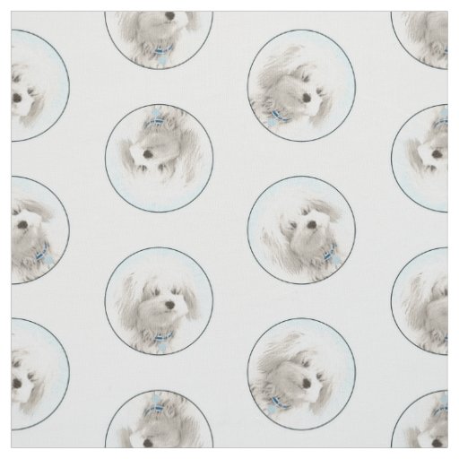 Coton de Tulear Painting Cute Original Pet Dog Art Fabric