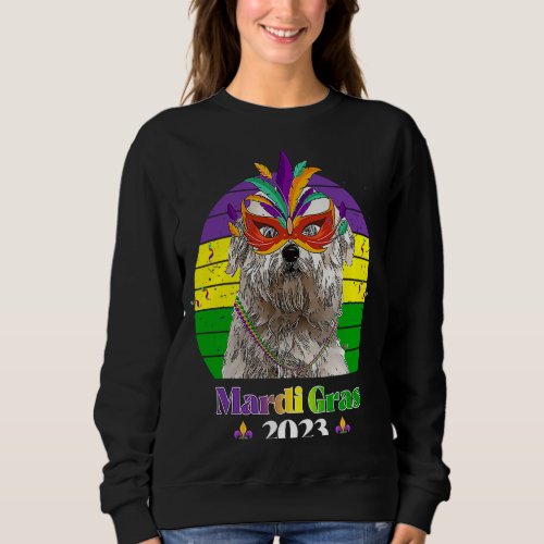 Coton de Tulear Party Dog Mardi Gras 2023 Sweatshirt