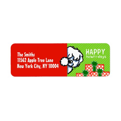 Coton de Tulear Peek_a_boo Christmas Label