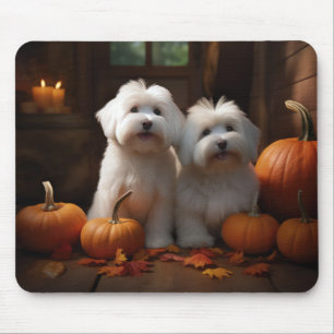 Coton De Tulear Puppy Autumn Delight Pumpkin Mouse Pad