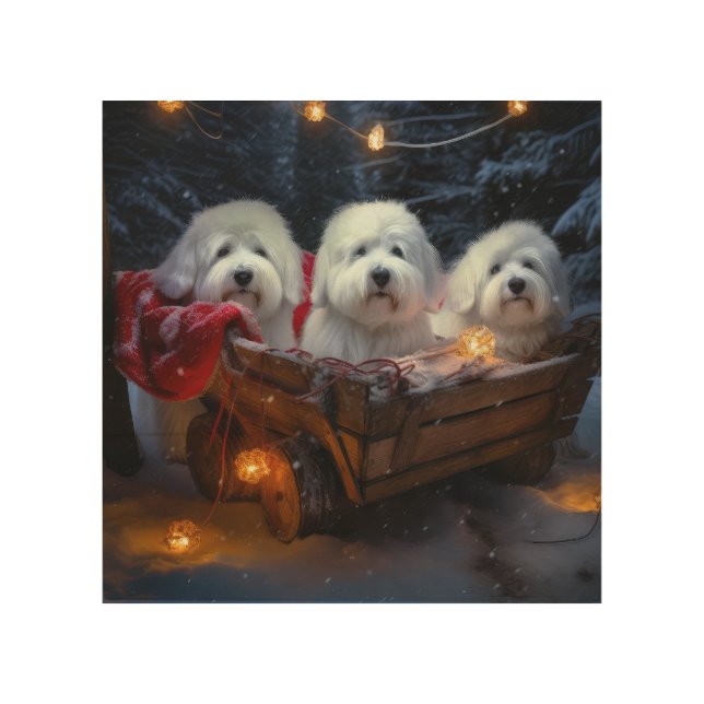 Coton De Tulear Snowy Sleigh Christmas Decor  (Front)
