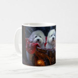 Coton De Tulear Snowy Sleigh Christmas Decor Coffee Mug