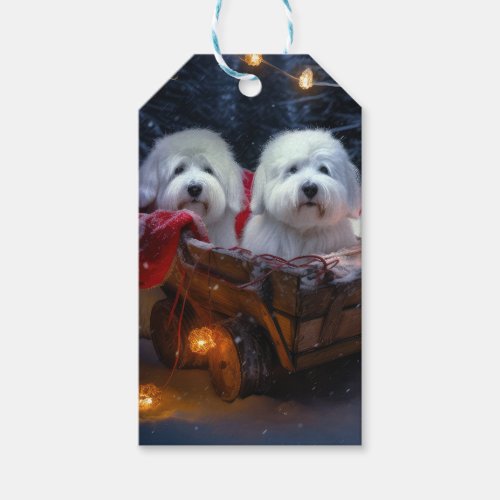 Coton De Tulear Snowy Sleigh Christmas Decor  Gift Tags